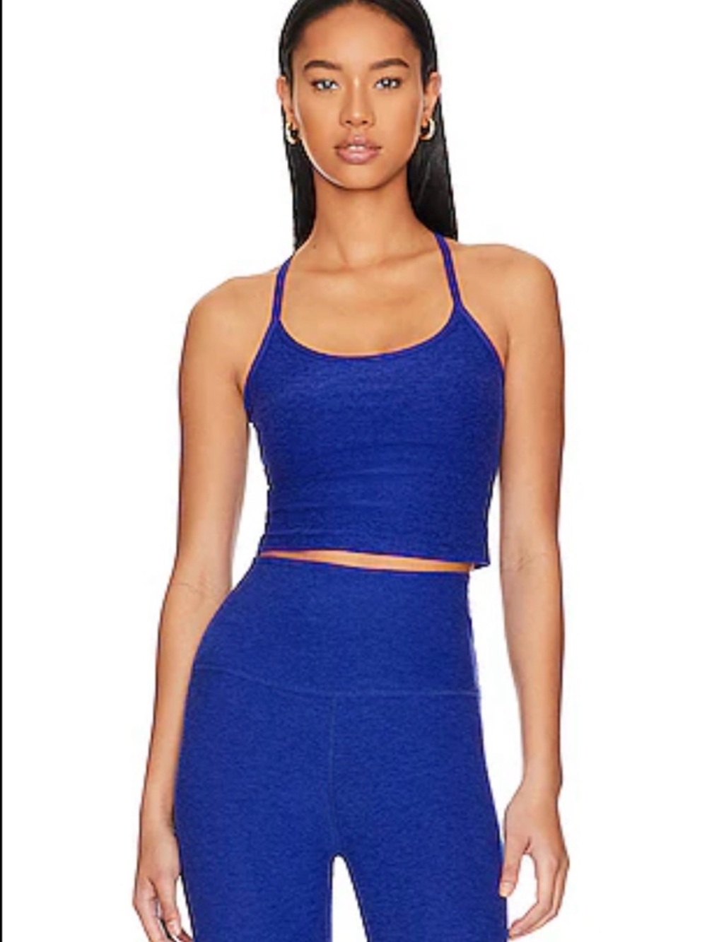 Beyond Yoga Raceback Tank Top in sapphire blue